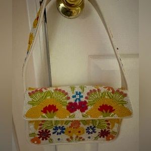 STAUD Tommy Beaded Shoulder Bag in Multi Garden Party